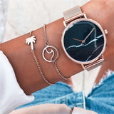 4 Pcs/ Set Classic Arrow Knot Round Crystal Multilayer Adjustable Open Bracelet Set Women Fashion Party Jewelry Multiple Styles